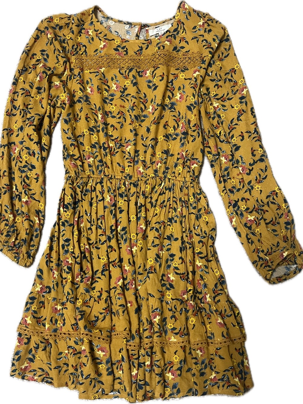 Chelsea‎ & Violet Floral Long-Sleeve Ruffle Dress